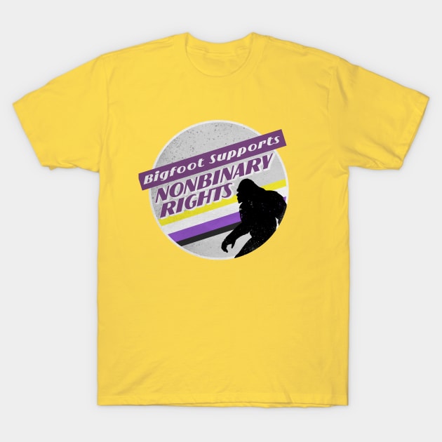 Nonbinary Pride Bigfoot T-Shirt by creepvrs